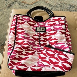Lulu by Lulu Guinness pink and red lip stick bag